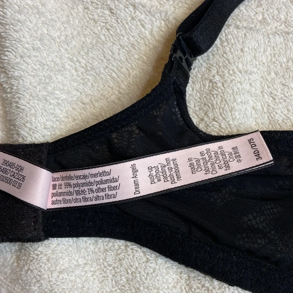 Victoria’s Secret Push-Up Without Padding Black Lace Bra. Size 34D - Picture 7 of 7